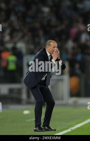 Roma, Italia. 30 marzo 2024. L'allenatore della Juventus Massimiliano Allegri durante la partita di calcio di serie A Tim tra Lazio e Juventus allo stadio Olimpico di Roma, Italia - sabato 30 marzo 2024 - Sport Soccer ( foto di Alfredo Falcone/LaPresse ) crediti: LaPresse/Alamy Live News Foto Stock