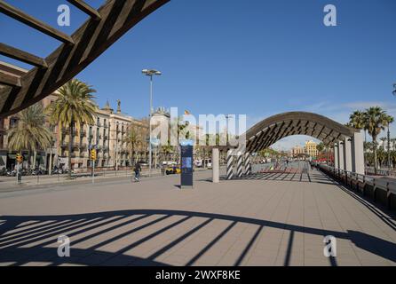 Moll de la Fusta, Promenade am Hafen Port Vell, Barcellona, Katalonien, Spanien Foto Stock