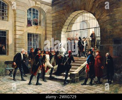 Famoso dipinto "Maria Antonietta che lascia la Conciergerie, 16 ottobre 1793" di Georges Cain Foto Stock