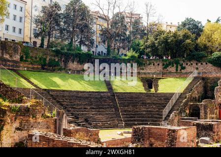 Teatro Romano, Anfiteatro di Trieste, Italia. Foto Stock