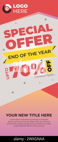 Offerta speciale di design del modello per banner roll-up in vendita a 70 in più rispetto all'illustrazione vettoriale Illustrazione Vettoriale