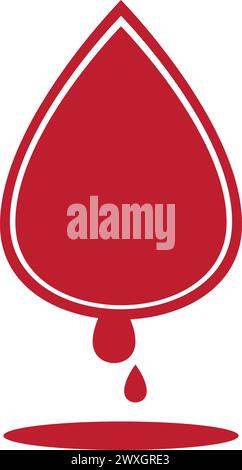 disegno del simbolo della figura del vettore dell'icona del sangue Illustrazione Vettoriale
