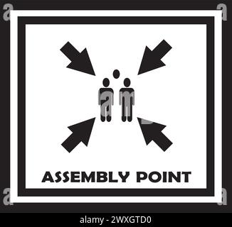 Icona del punto di assemblaggio. Illustrazione del piano di evacuazione Illustrazione Vettoriale