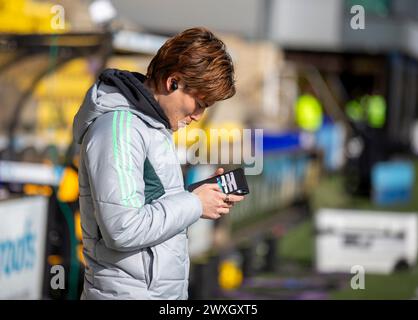 Stadio Almondvale, Livingston, Scozia. 31 marzo 2024; Scottish Premiership Football, Livingston contro Celtic; Kyogo Furuhashi di Celtic Credit: Action Plus Sports Images/Alamy Live News Foto Stock