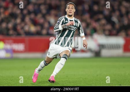 Londra, Regno Unito. 30 marzo 2024. Antony del Manchester United durante la partita di Premier League al Gtech Community Stadium di Londra. Il credito per immagini dovrebbe essere: Paul Terry/Sportimage Credit: Sportimage Ltd/Alamy Live News Foto Stock