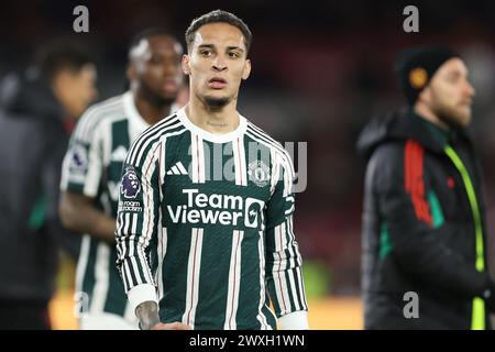 Londra, Regno Unito. 30 marzo 2024. Antony del Manchester United durante la partita di Premier League al Gtech Community Stadium di Londra. Il credito per immagini dovrebbe essere: Paul Terry/Sportimage Credit: Sportimage Ltd/Alamy Live News Foto Stock