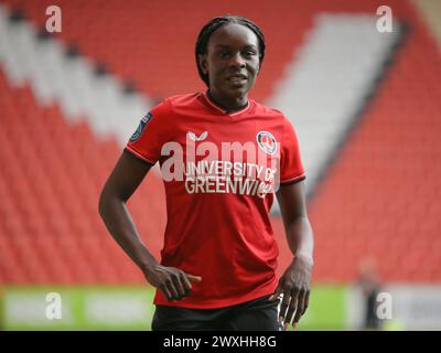 Londra, Regno Unito. 31 marzo 2024. Londra, Inghilterra, marzo 31 2024: Karin Muya (16 Charlton Athletic) durante la partita di fa Womens Championship tra Charlton Athletic e Birmingham City alla Valley di Londra, Inghilterra. (Jay Patel/SPP) credito: SPP Sport Press Photo. /Alamy Live News Foto Stock