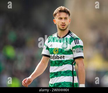 Stadio Almondvale, Livingston, Scozia. 31 marzo 2024; 31 marzo 2024; Almondvale Stadium, Livingston, Scozia: Scottish Premiership Football, Livingston contro Celtic; Nicolas Kuhn del Celtic Foto Stock