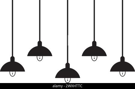 Icona lampada da soffitto, Home lampada da sospensione illuminazione Vector Art Illustrazione Illustrazione Vettoriale