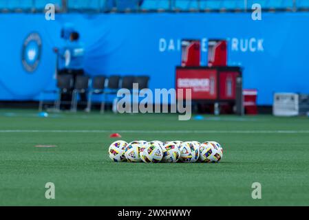 30 marzo 2024, Charlotte, North Carolina, USA: Charlotte FC ospita l'FC Cincinnati in visita al Bank of America Stadium di Charlotte, North Carolina. Charlotte FC e FC Cincinnati uscirono con un pareggio con un punteggio di 1-1. (Credit Image: © Walter G Arce Sr Grindstone medi/ASP) SOLO PER USO EDITORIALE! Non per USO commerciale! Foto Stock