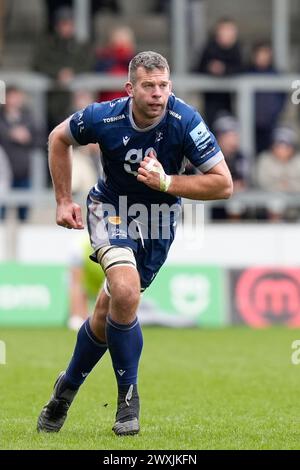 Eccles, Regno Unito. 31 agosto 2023. Josh Beaumont di sale Sharks durante il Gallagher Premiership Match sale Sharks vs Exeter Chiefs al Salford Community Stadium, Eccles, Regno Unito, 31 marzo 2024 (foto di Steve Flynn/News Images) a Eccles, Regno Unito il 31/8/2023. (Foto di Steve Flynn/News Images/Sipa USA) credito: SIPA USA/Alamy Live News Foto Stock