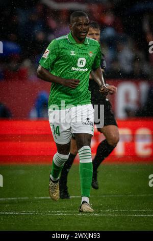 Girona, Spagna. 31 marzo 2024. William (Betis) durante una partita della Liga EA Sports tra il Girona FC e il Real Betis all'Estadio Municipal de Montilivi, a Girona, in Spagna, il 31 marzo 2024. Foto di Felipe Mondino/Sipa USA credito: SIPA USA/Alamy Live News Foto Stock