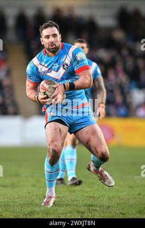 Featherstone, Inghilterra - 29 marzo 2024 Josh Bowden di Wakefield Trinity in azione. Campionato Betfred Rugby League, Featherstone Rovers vs Wakefield Trinity al Millennium Stadium, Featherstone, UK Dean Williams Foto Stock