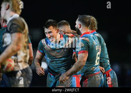 Featherstone, Inghilterra - 29 marzo 2024 Oliver Pratt di Wakefield Trinity. Campionato Betfred Rugby League, Featherstone Rovers vs Wakefield Trinity al Millennium Stadium, Featherstone, UK Dean Williams Foto Stock