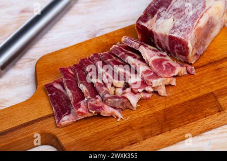 Filetto di maiale a fette Foto Stock