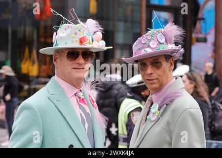 New York, Stati Uniti. 30 marzo 2024. Fifth Avenue, New York, USA, 31 marzo 2024 - migliaia di persone hanno partecipato alla Easter Parade and Bonnet Festival 2024 Today a New York City. Foto: Luiz Rampelotto/EuropaNewswire. Solo per uso editoriale. Non per USO commerciale! (Credit Image: © Luiz Rampelotto/ZUMA Press Wire) SOLO PER USO EDITORIALE! Non per USO commerciale! Foto Stock