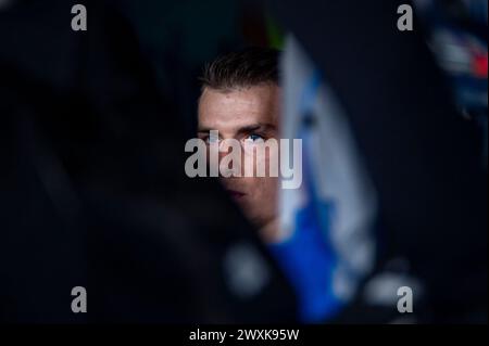 Madrid, Madrid, Spagna. 31 marzo 2024. Andriy Lunin del Real Madrid visto prima della partita di calcio della Liga EA Sports 2023/24 tra Real Madrid e Athletic Club Bilbao allo stadio Santiago Bernabeu di Madrid, Spagna. (Credit Image: © Alberto Gardin/ZUMA Press Wire) SOLO PER USO EDITORIALE! Non per USO commerciale! Crediti: ZUMA Press, Inc./Alamy Live News Foto Stock