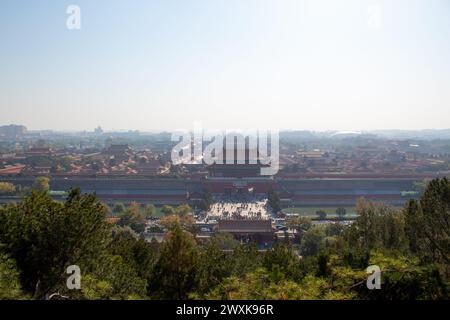 Taihemen (porta dell'armonia Suprema) dall'alto. E' la più grande porta del palazzo nella città Proibita, fondata nel 1420 ha una superficie totale di 1300 mq Foto Stock