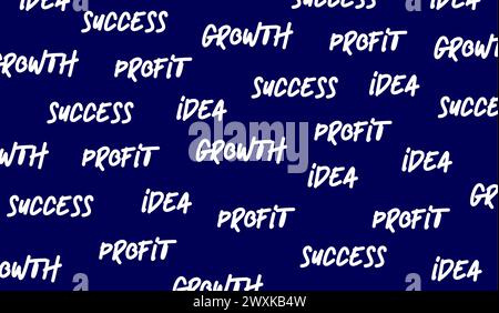 Affermazioni di parole per crescere e sviluppare. autosviluppo. Parole motivazionali per il successo. sfondo blu Illustrazione Vettoriale