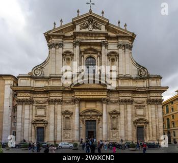 Roma, Italia - 2 marzo 2024: Chiesa di San Ignazio di Loyola presso il Campus Marzio (Chiesa di Sant'Ignazio di Loyola in campo Marzio) a Roma, Italia Foto Stock