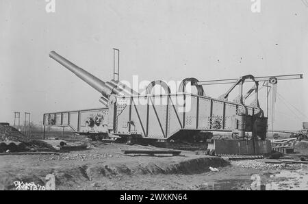 Aberdeen Proving Grounds - Vista di un cannone ferroviario da 14', modello e CA. 1918 Foto Stock