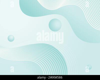 Sfondo turchese e astratto modificabile per presentazioni, siti Web, design. Illustrazione vettoriale con linee e sfumature Illustrazione Vettoriale
