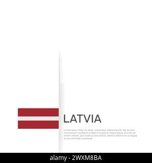 Sfondo della bandiera della Lettonia. Bandiera di Stato patriottica lettone, copertina. Modello documento, bandiera lettonia su sfondo bianco. Poster nazionale. Opuscolo aziendale Illustrazione Vettoriale