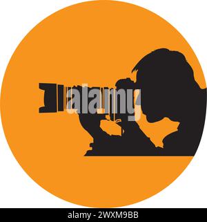 icona del fotografo illustrazione vettoriale disegno del simbolo Illustrazione Vettoriale