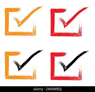 Traccia di pennello grunge disegnata a mano. Illustrazione Vettoriale