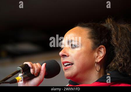 Gissella Arend alla giornata internazionale contro il razzismo e la discriminazione del 21 marzo Comite ad Amsterdam Paesi Bassi 23-3-2024 Foto Stock