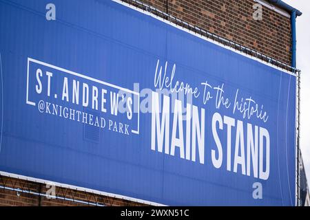 Birmingham, Regno Unito. 1 aprile 2024; St Andrews, Birmingham, West Midlands, Inghilterra; EFL Championship Football, Birmingham City contro Preston North End; nuovo marchio dello stadio credito: Action Plus Sports Images/Alamy Live News Foto Stock