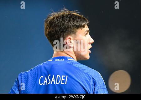 Ferrara, Italia. 26 marzo 2024. ItalyÂ&#x80;&#x99;S Cesare Casadei ritratto durante EURO 2025 U21 - QUALIFICAZIONI - Italia vs Turchia, Campionato europeo di calcio a Ferrara, Italia, marzo 26 2024 crediti: Agenzia fotografica indipendente/Alamy Live News Foto Stock