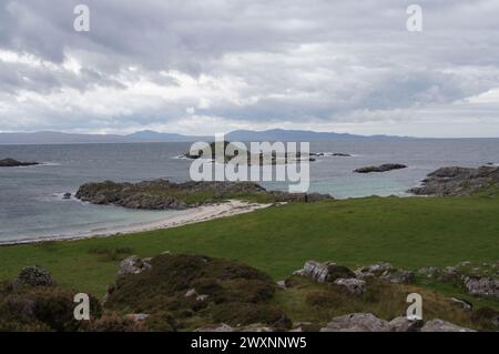 Rhu Beach vicino ad Arisaig in Lochaber, Inverness-shire, Scozia, Regno Unito Foto Stock