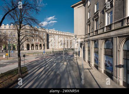 Piazza centrale Reagan, Nowa Huta, Cracovia, Polonia Foto Stock