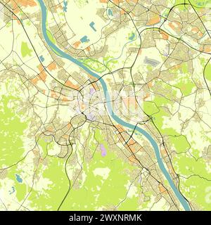 Mappa della città di Bonn Germania Illustrazione Vettoriale