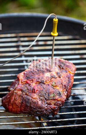 misurare il calore in una bistecca Foto Stock