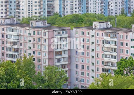 Edificio di appartamenti, anni '1980, Mosca, Russia Foto Stock