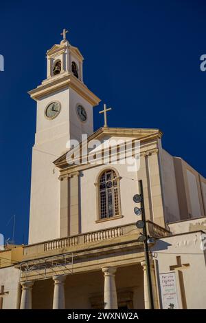 Chiesa della Santa Trinità di la Ràpita (ex Sant Carles de la Ràpita) (Tarragona, Catalogna, Spagna) ESP: Iglesia de la Santísima Trinidad Foto Stock