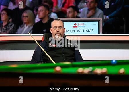 Mark Williams, durante il Johnstone's Paint Tour Championship a Manchester Central, Manchester, Regno Unito, 1 aprile 2024 (foto di Cody Froggatt/News Images) Foto Stock