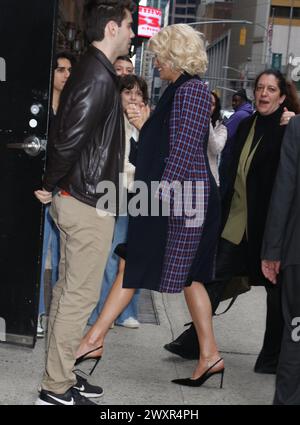 New York, Stati Uniti. 2 aprile 2024. 1 aprile 2024 Hannah Waddingham al Late Show con Stephen Colbert per parlare del suo nuovo movieThe Fall Guy a New York. 01 aprile 2024Credit: RW/Mediapunch Credit: MediaPunch Inc/Alamy Live News Foto Stock