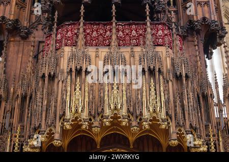 Organo del XIX secolo, York Minster, York, Inghilterra Foto Stock