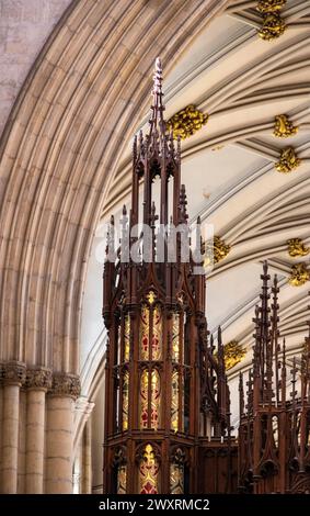Organo del XIX secolo, York Minster, York, Inghilterra Foto Stock