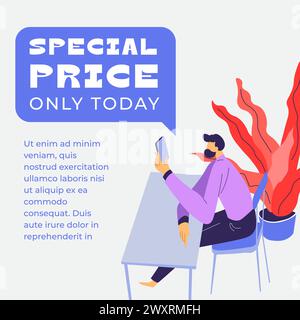 Promozione a prezzo speciale solo per oggi Illustrazione Vettoriale