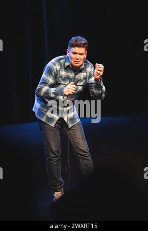 Copenaghen, Danimarca. 27 marzo 2024. Il comico islandese Ari Eldjarn esegue il suo spettacolo Return of the Icelandic a Brema a Copenaghen. (Foto: Gonzales Photo - Frederikke Jensen). Foto Stock