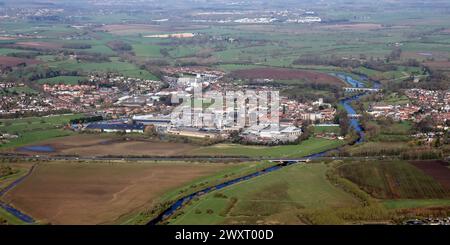 Vista aerea di Tadcaster, West Yorkshire Foto Stock