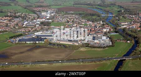 Vista aerea di Tadcaster, West Yorkshire Foto Stock