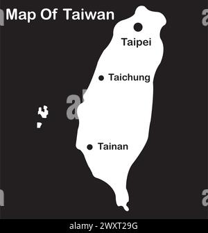 Illustrazione vettoriale del logo della mappa di Taiwan Design semplice Illustrazione Vettoriale