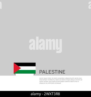 Sfondo bandiera Palestina. Bandiera palestinese patriottica di Stato, copertina. Modello di documento con bandiera palestina su sfondo bianco. Poster nazionale Illustrazione Vettoriale