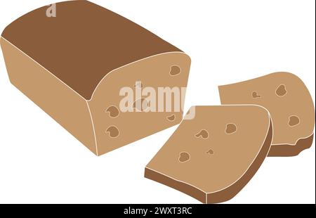 Disegno modello illustrazione vettoriale icona pane Illustrazione Vettoriale