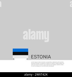 Sfondo della bandiera dell'Estonia. Bandiera patriottica estone di stato, copertina. Modello di documento con bandiera estonia su sfondo bianco. Poster nazionale. Affari Illustrazione Vettoriale